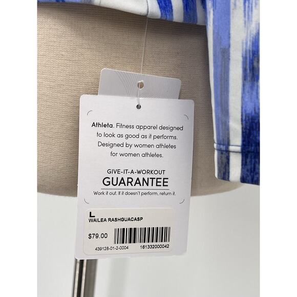 NWT~Athleta Women’s Swim Wailea Long Sleeve Rashguard Blue Size Large - Picture 11 of 14